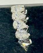 14K Pear Cut White Gold Lab Diamond Wedding Band