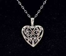 Heart Shaped Pendant Necklace in Sterling Silver