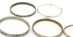 Group lot of Vintage 925 sterling silver signed bangles