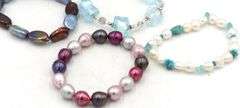 Group lot of 5 Pearl bracelets