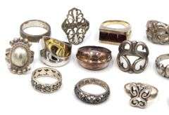 Vintage 925 sterling silver lot of rings