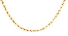 Popular 14K YG Solid Rope Long Necklace