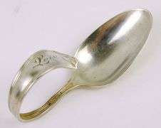 Antique Sterling Silver Baby Spoon, Engraved Lois