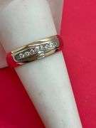 MEN'S 14K YELLOW AND WHITE GOLD DIAMOND RING / BAND