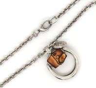 Gucci horse bit bamboo necklace in sterling silver