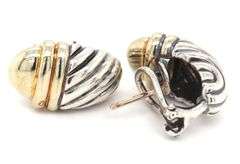 David Yurman 2 tone Acorn earrings in 925 sterling silver
