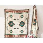 Native American Boho Throw Blanket with Tassels