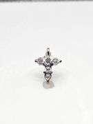 Sparkling 14 Kt White Gold Plated Simulated Diamond Cross Pendant