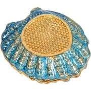 Hand Painted Rhinestone Shell Style Jewelry Trinket Box