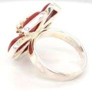 925 Sterling silver Carnelian cross pendant and carnelian flower ring