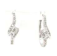 14kt White gold ever us 0.50ctw 2 Stone bypass hoop earrings