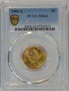 Virtual Gem BU 1901-S $5 Liberty Gold Piece. PCGS MS64