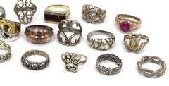 Vintage 925 sterling silver lot of rings
