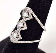 CZ Gemstone Wide Ring in Sterling Silver