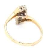Tasteful 14K YG Diamond Waterfall Cluster ring