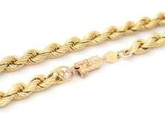 14kt Yellow gold rope chain necklace