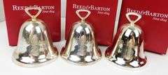 3 Reed & Barton Silverplate Christmas Bells w/Boxes