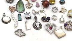 Group lot of Vintage 925 sterling silver pendants