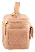 CHANEL Neutral Caviar Quilted Polly Pocket East West Top Vanity Chain Shoulder Bag w/ Box