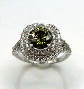 Dynamic 3.17 Ct VVs1 Golden Amber Green Lab Diamond Ring