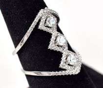 CZ Gemstone Wide Ring in Sterling Silver