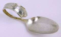 Antique Sterling Silver Baby Spoon, Engraved Lois