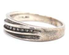 Vintage 925 sterling silver diamond band