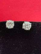 BRAND NEW 14K WHITE GOLD DIAMOND STUDS .1.08 CARAT