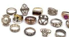 Vintage 925 sterling silver lot of rings