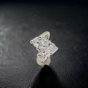 Sparkling 14 Kt White Gold Plated Simulated Diamond Cross Pendant