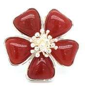 925 Sterling silver Carnelian cross pendant and carnelian flower ring