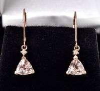 Darling 10K rose Gold Colorless Quartz Gemstone Dangle Earrings