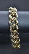 Huge 127.7 Gram 14 Kt Gold Plate Cuban Link Bracelet