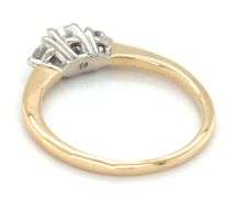 14kt Yellow gold round brilliant cut 3 stone diamond engagement ring