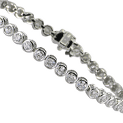 Stunning 14K (585) White Gold- Brilliant Cut VS Natural Diamond: Tennis Bracelet