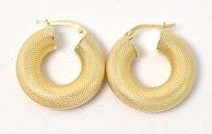 Beautiful 14K Yellow Gold Hoop Earrings