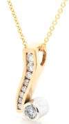 14kt Yellow gold Effy Bita 0.50ctw Geometric 2 tone diamond pendant on chain