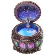 Hand-Painted Vintage Constellation Music Box with Rotating Goddess