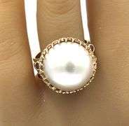 18kt Yellow gold Mabe pearl and ruby cocktail ring
