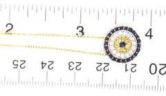 14kt Yellow gold CZ eye pendant on chain necklace