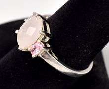 Rose Quartz and Pink Topaz Gemstone Ring in Sterling Silver