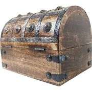 Pirate's Wooden Treasure Chest with Lock