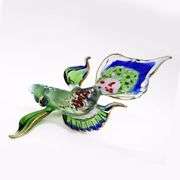Hand Blown Glass Fighting Fish Figurine