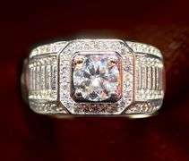 Men's 18 Kt White Gold Plate 1 Ct VVs1 Lab Simulated Diamond Ring