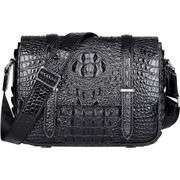 Luxury Crocodile Leather Messenger Bag Genuine Cowhide