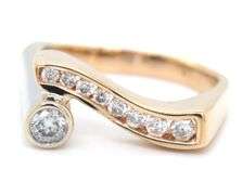 14kt Yellow gold Effy approximate 0.60ctw Geometric diamond 2 tone ring