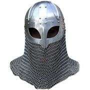 Authentic Viking Helmet Steel Armor with Chainmail Mask