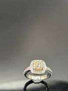 Dazzling 14 K White Gold Plate 3.05 Ct Yellow Fire Moissanite Ring