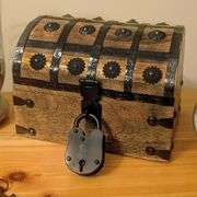 Pirate's Wooden Treasure Chest with Lock