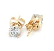 14kt Yellow gold 0.50ctw round brilliant cut diamond stud earrings